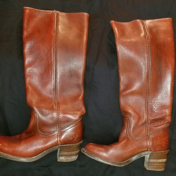 Vgt Frye  leather boots burnt red sz6 - Picture 1 of 6
